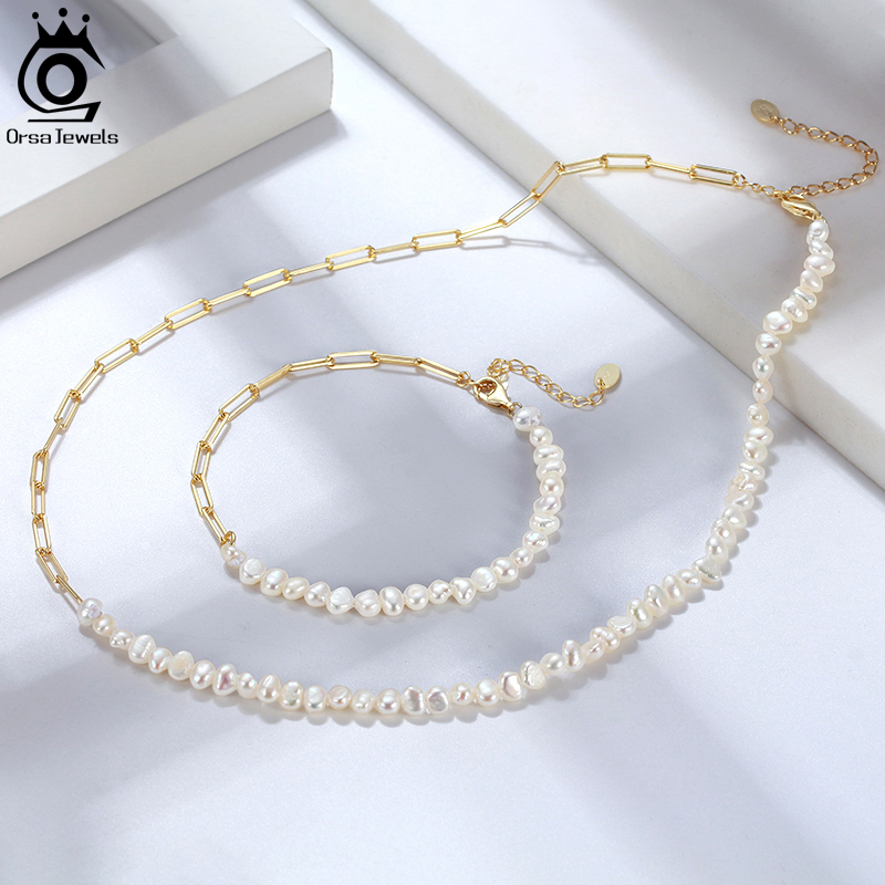 ORSA JEWELS สร้อยคอครึ่งมุกแบบ - Pearl Trim Chain บทวิจารณ์และราคา