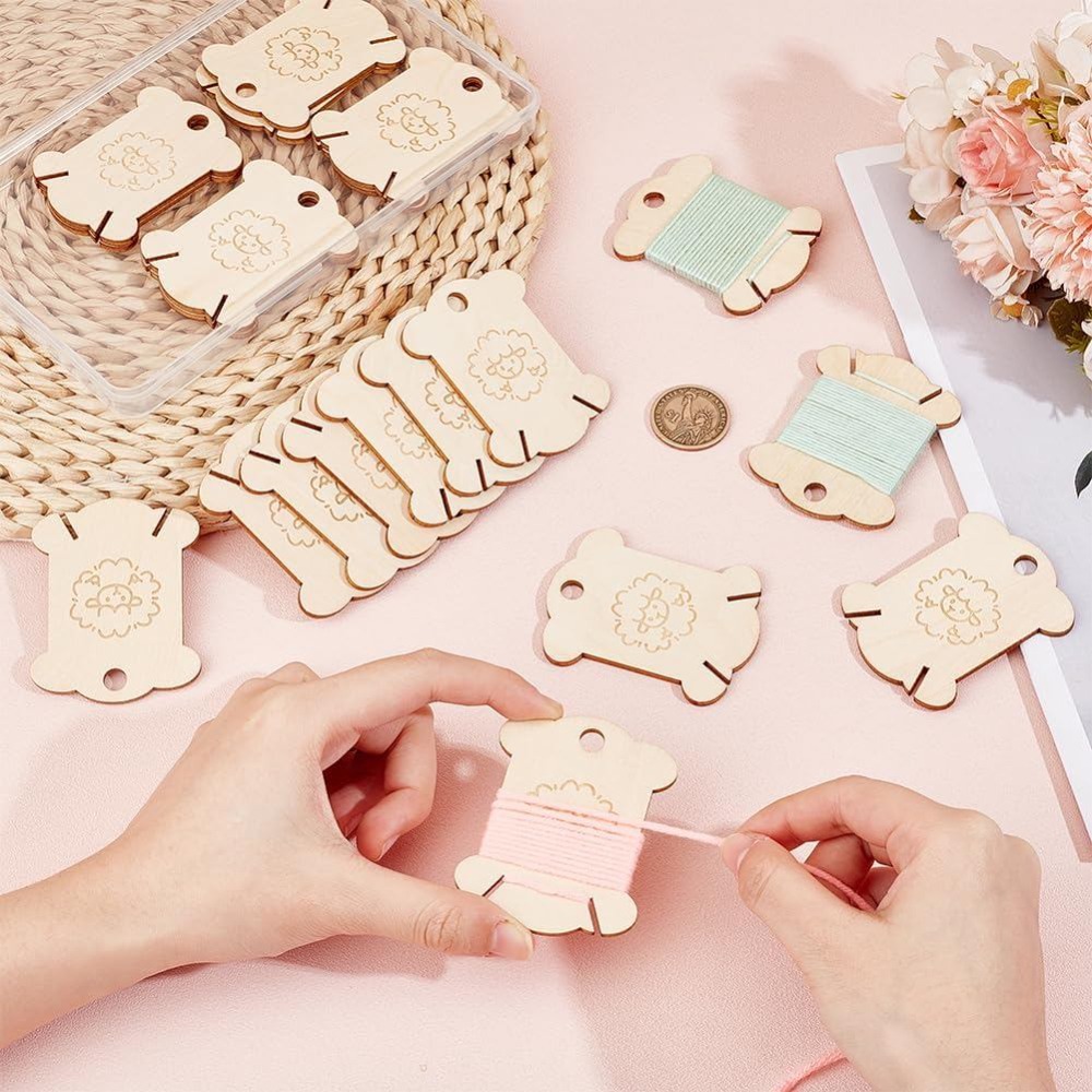 20 ชิ้น แผ่นไม้สำหรับพันด้าย ล - Embroidery Craft บทวิจารณ์และราคา