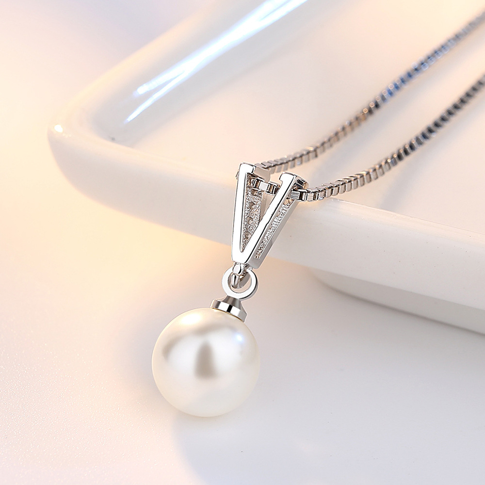 สร้อยคอเงินแท้ 925 ประดับจี้มุ - Pearl Trim Chain บทวิจารณ์และราคา