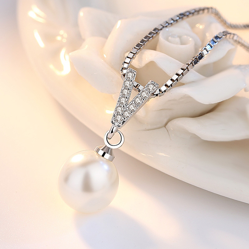 สร้อยคอเงินแท้ 925 ประดับจี้มุ - Pearl Trim Chain บทวิจารณ์และราคา