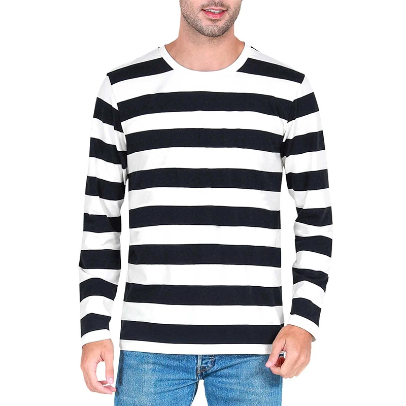 เสื้อยืดแขนยาวผู้ชาย ลายทางตัด - Embellish Knit บทวิจารณ์และราคา