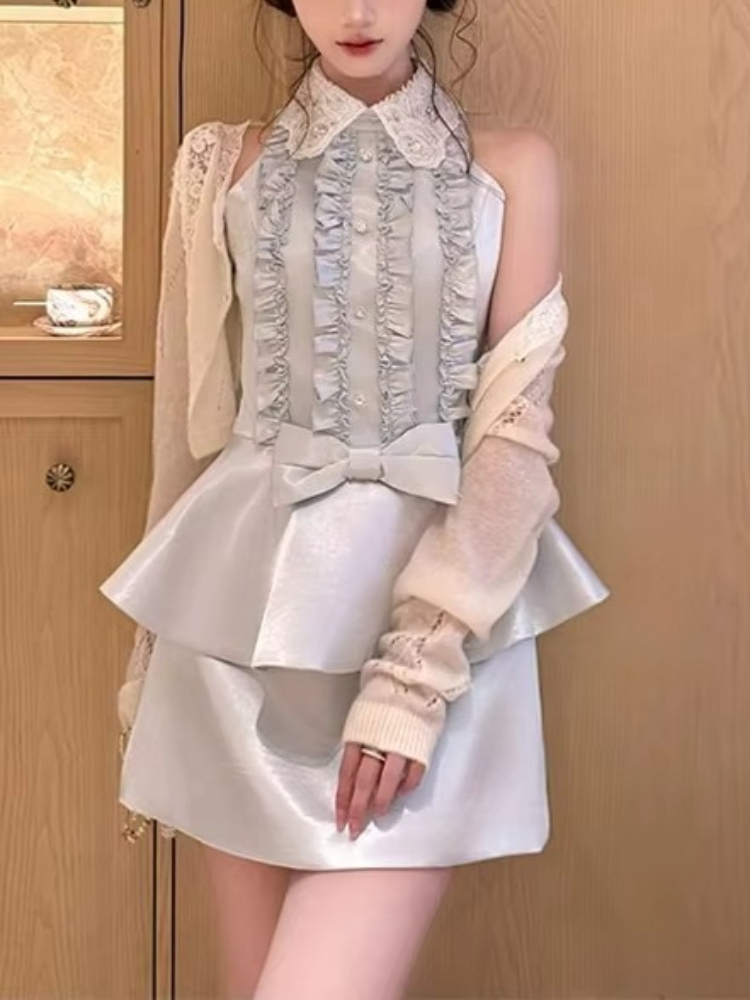 ชุด 2 ชิ้น สไตล์ฝรั่งเศสหวาน ฮ - Elastic Lace Trim บทวิจารณ์และราคา