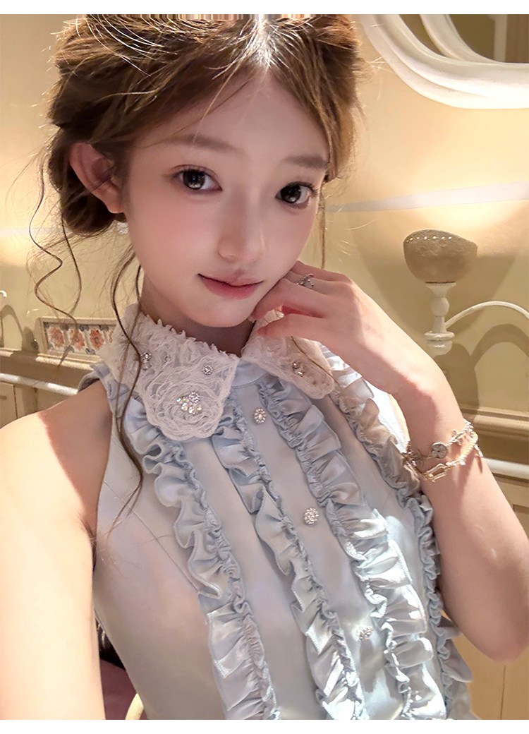 ชุด 2 ชิ้น สไตล์ฝรั่งเศสหวาน ฮ - Elastic Lace Trim บทวิจารณ์และราคา