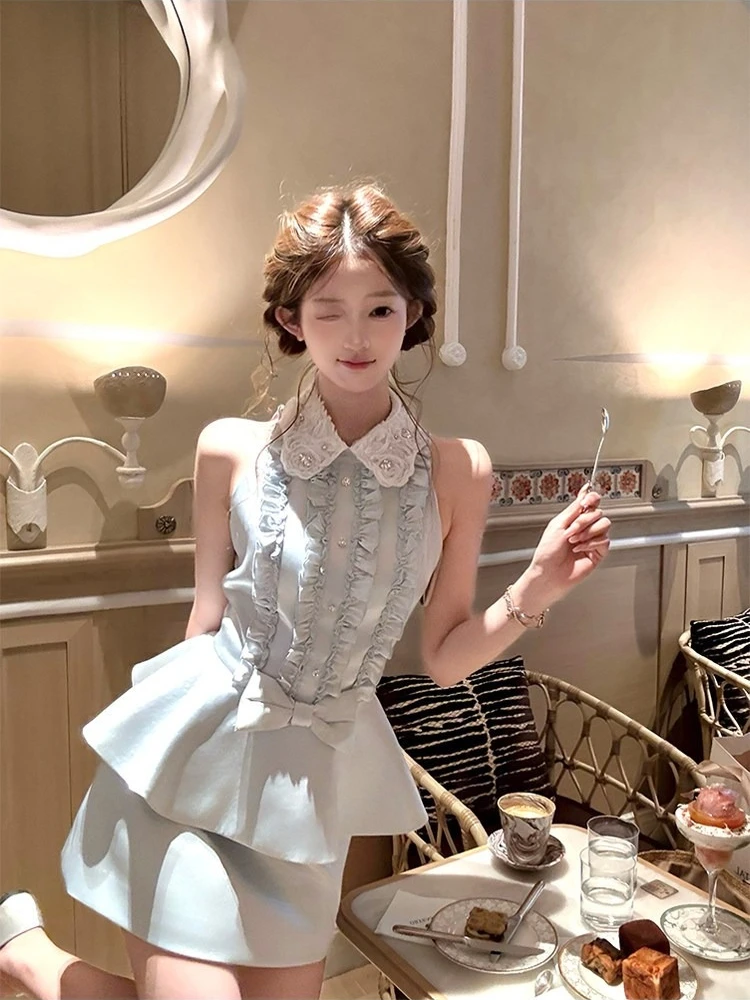 ชุด 2 ชิ้น สไตล์ฝรั่งเศสหวาน ฮ - Elastic Lace Trim บทวิจารณ์และราคา