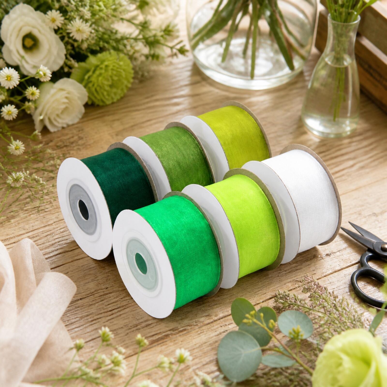 ริบบิ้นใสสำหรับตกแต่ง ใช้ทำลวด - Organza Ribbon Spool บทวิจารณ์และราคา